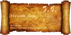Törzsök Iván névjegykártya